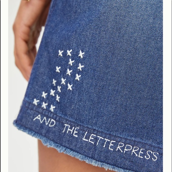 NWT Anthropologie Pilcro & the Letterpress Denim Patchwork Mini Skirt Size S - Picture 5 of 7